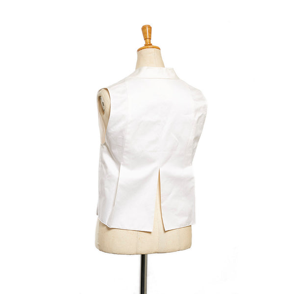 シャネル ベスト ホワイト コットン レディース CHANEL 【中古】