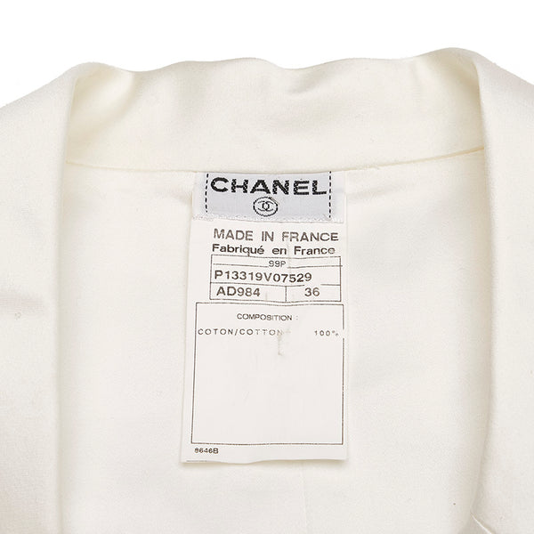 シャネル ベスト ホワイト コットン レディース CHANEL 【中古】