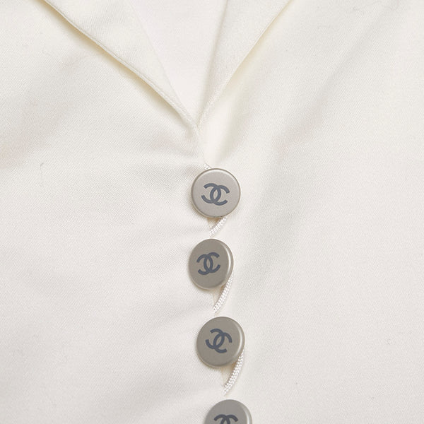 シャネル ベスト ホワイト コットン レディース CHANEL 【中古】