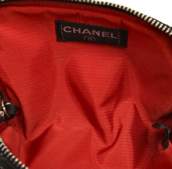 シャネル ブラック ナイロン ポーチ レディース CHANEL 中古