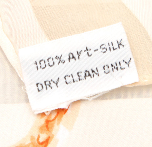 シャネル ベージュ レッド シルク スカーフ メンズ CHANEL 中古