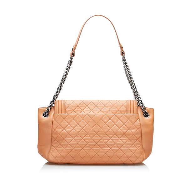 シャネル ボーイシャネル ココマーク ワンショルダーバッグ ハンドバッグ サーモンピンク レザー レディース CHANEL 【中古】