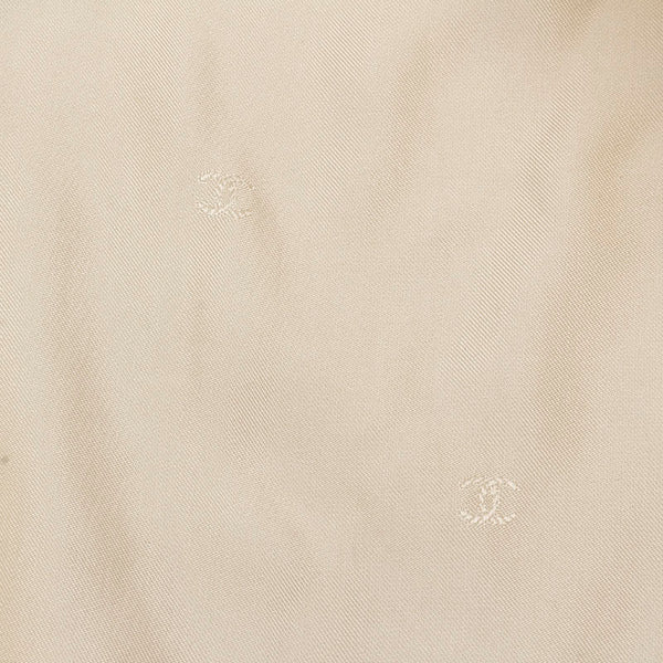 シャネル ホワイト ウール シルク ステンカラーコート レディース CHANEL 【中古】