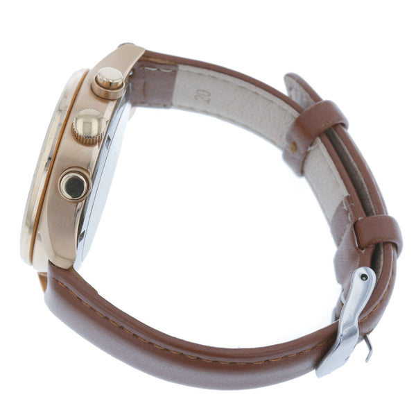 シチズン エコ ドライブ クロノグラフ B620-S086213 ゴールド  ブラウン ステンレススチール レザー 腕時計 メンズ CITIZEN ソーラー電波時計 ブラウン文字盤 中古