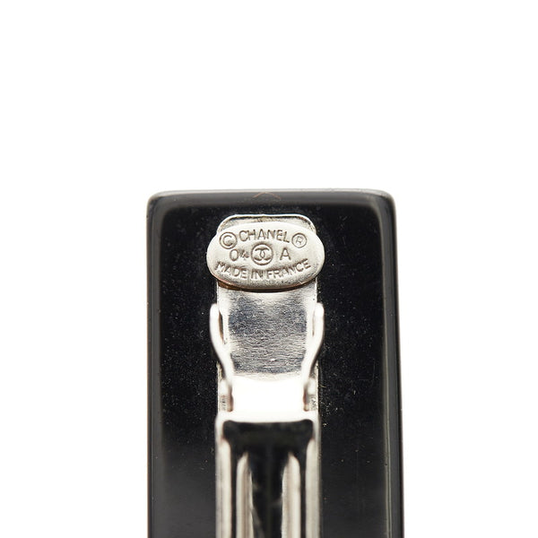 シャネル ハート ラインストーン バレッタ ブラック ピンク クリア プラスチック レディース CHANEL 【中古】