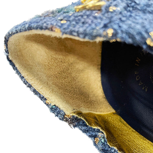 シャネル ブルー パイル パンプス レディース CHANEL 【中古】