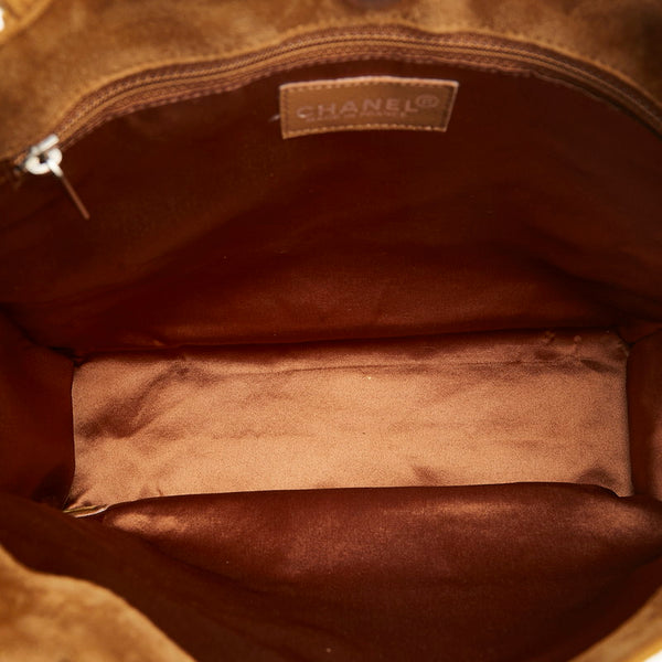 シャネル パッチワーク ハンドバッグ トートバッグ ブラウン スウェード レディース CHANEL 【中古】