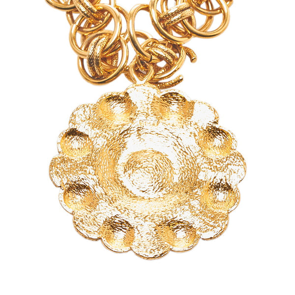 シャネル フェイクパール ヴィンテージ チェーンネックレス ゴールド メッキ レディース CHANEL 【中古】