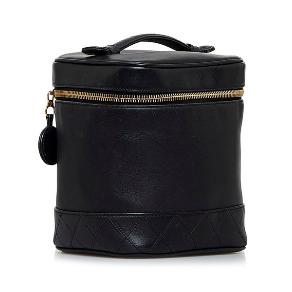 シャネル ビコローレ ココマーク ミニ ハンドバッグ バニティバッグ ブラック レザー レディース CHANEL 【中古】