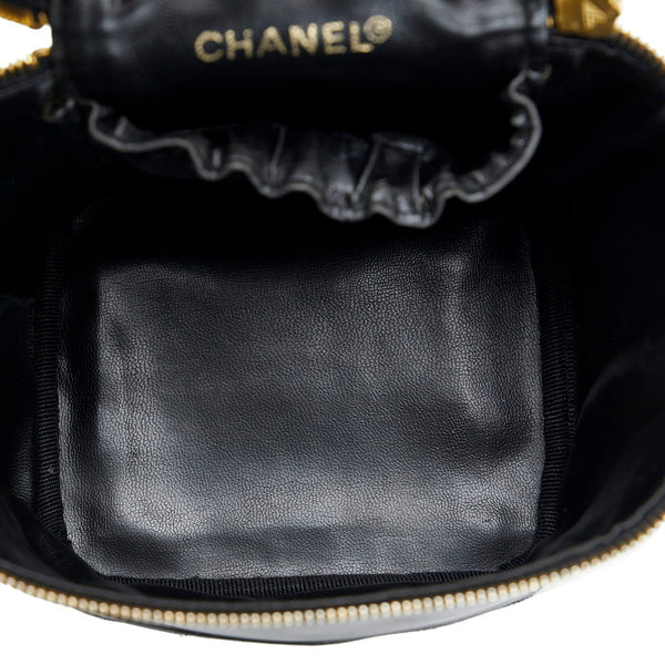 シャネル ビコローレ ココマーク ミニ ハンドバッグ バニティバッグ ブラック レザー レディース CHANEL 【中古】