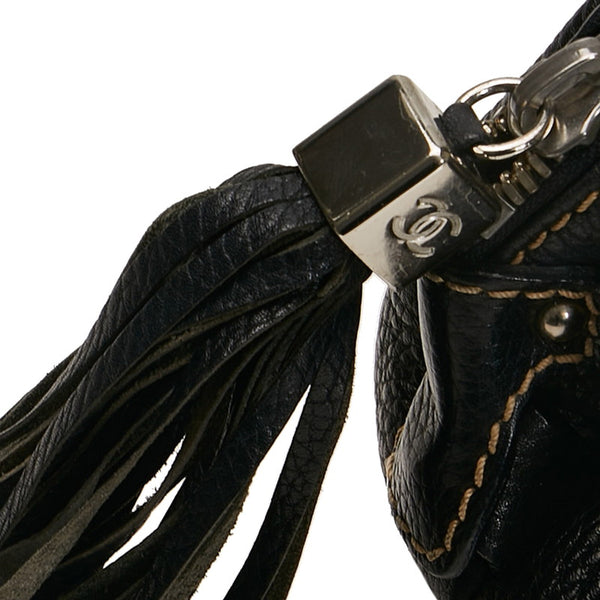 シャネル フリンジ ハンドバッグ ブラック レザー レディース CHANEL 【中古】