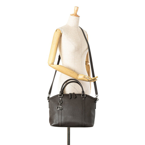 グッチ ハンドバッグ ショルダーバッグ 2WAY 341503 ブラウン レザー レディース GUCCI 【中古】