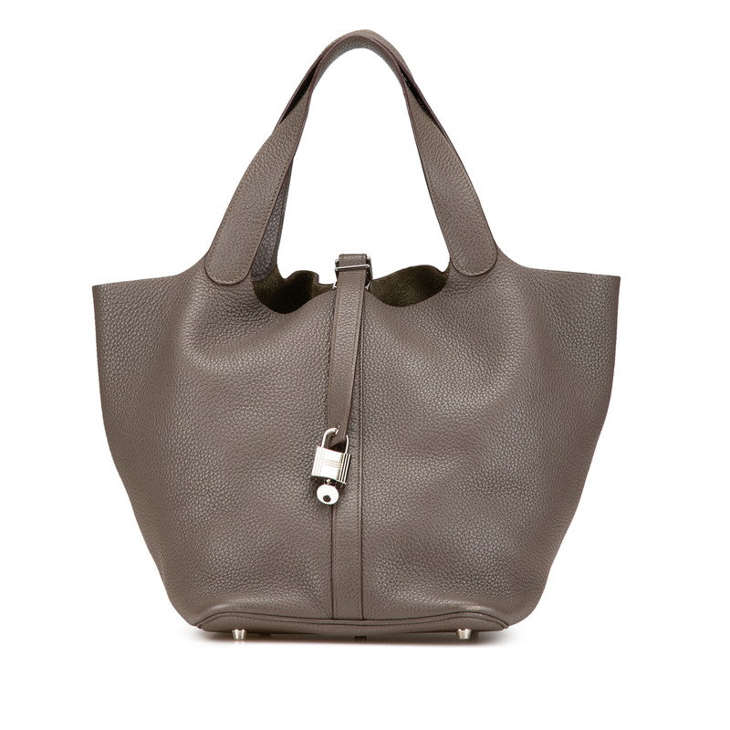 エルメス ピコタンロックGM ハンドバッグ エトゥープ グレー トリヨンクレマンス レディース HERMES 【中古】