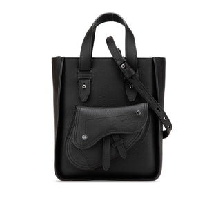 ディオール サドル ミニ トートバッグ ショルダーバッグ 2WAY ブラック レザー レディース Dior 【中古】