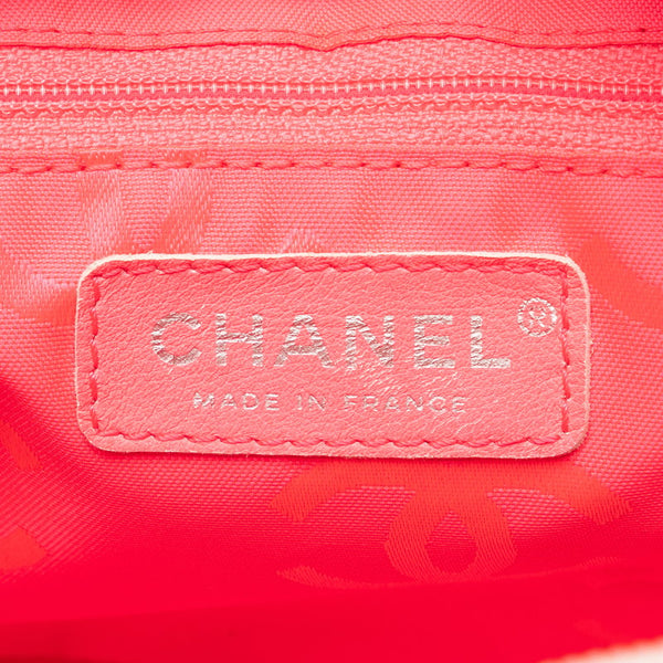 シャネル カンボンライン ココマーク ショルダーバッグ ボーリングバッグ A25171 ホワイト ブラック ラムスキン レディース CHANEL 【中古】