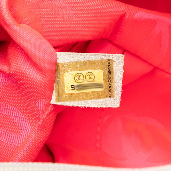 シャネル カンボンライン ココマーク ショルダーバッグ ボーリングバッグ A25171 ホワイト ブラック ラムスキン レディース CHANEL 【中古】