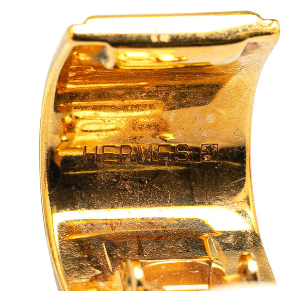 エルメス エマイユ 七宝焼き イヤリング ゴールド レッド メッキ レディース HERMES 【中古】