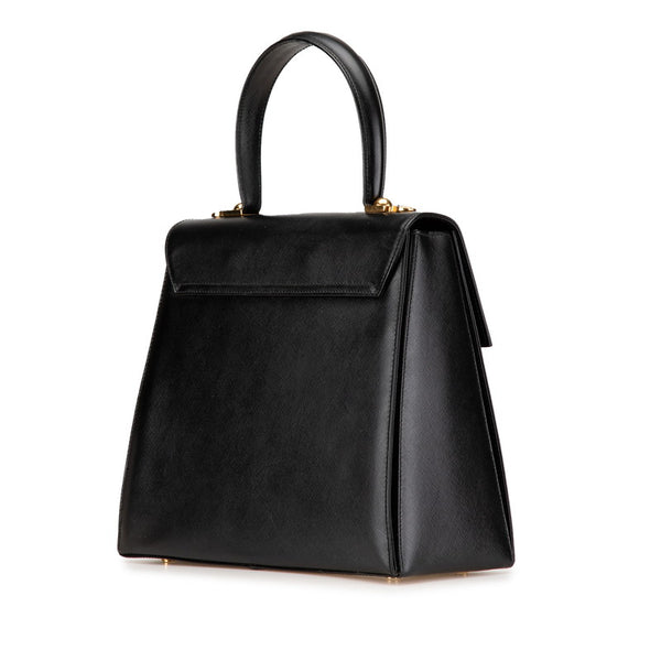 サルヴァトーレフェラガモ ガンチーニ ハンドバッグ ショルダーバッグ 2WAY ブラック レザー レディース Salvatore Ferragamo 【中古】