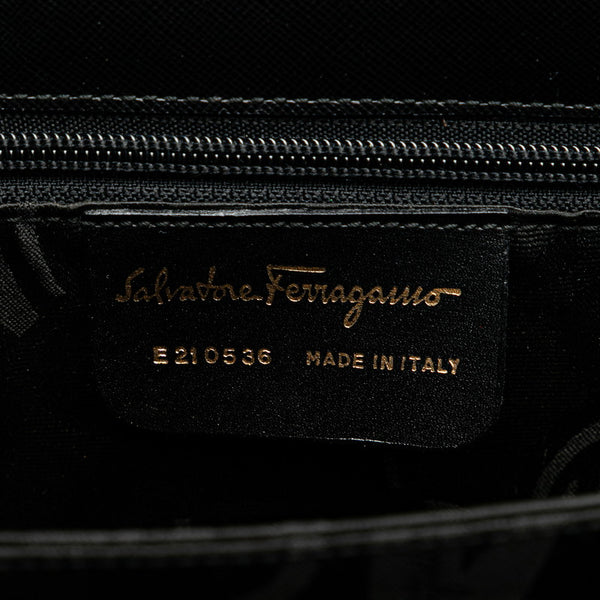 サルヴァトーレフェラガモ ガンチーニ ハンドバッグ ショルダーバッグ 2WAY ブラック レザー レディース Salvatore Ferragamo 【中古】