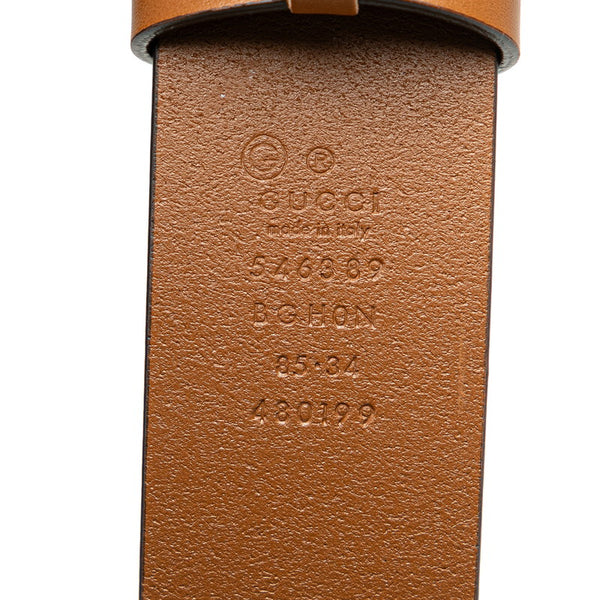 グッチ インターロッキングG ベルト 85/34 546839 ブラウン レザー レディース GUCCI 【中古】