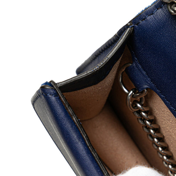 グッチ ディオニュソス チェーン 斜め掛け ショルダーバッグ 476432 ブルー ベロア レディース GUCCI 【中古】