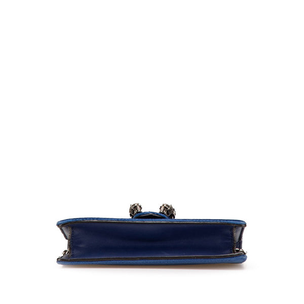 グッチ ディオニュソス チェーン 斜め掛け ショルダーバッグ 476432 ブルー ベロア レディース GUCCI 【中古】
