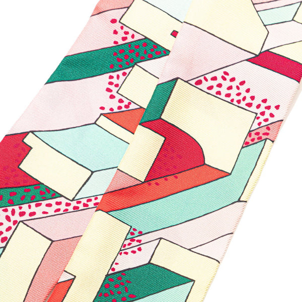 エルメス ツイリー ON A SUMMER DAY オン ア サマーデイ スカーフ ピンク グリーン マルチカラー シルク レディース HERMES 【中古】