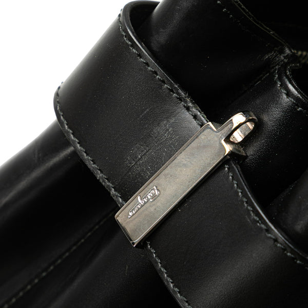 サルヴァトーレフェラガモ ガンチーニ ハンドバッグ ショルダーバッグ 2WAY DY-21 0166 ブラック レザー レディース Salvatore Ferragamo 【中古】