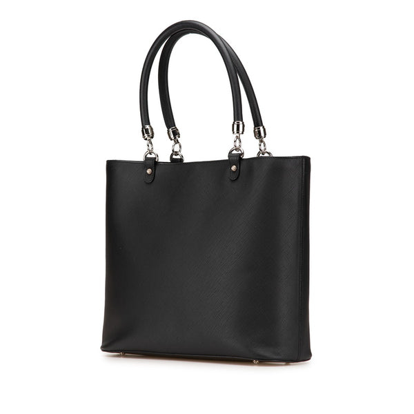 サルヴァトーレフェラガモ ガンチーニ トートバッグ ブラック PVC レザー レディース Salvatore Ferragamo 【中古】