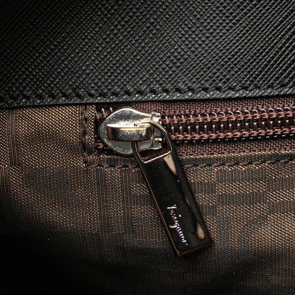 サルヴァトーレフェラガモ ガンチーニ トートバッグ ブラック PVC レザー レディース Salvatore Ferragamo 【中古】