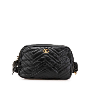 グッチ GGマーモント  ウエストバッグ 523380 ブラック レザー レディース GUCCI 【中古】