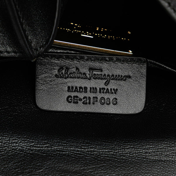 サルヴァトーレフェラガモ ガンチーニ ミニソフィア トップハンドルバッグ ショルダーバッグ 2WAY GE-21 F086 ブラック レザー レディース Salvatore Ferragamo 【中古】