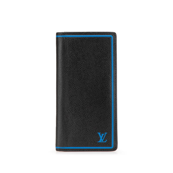 ルイ ヴィトン タイガ ポルトフォイユ ブラザ 長財布 M63300 ノワール ブラック ブルー レザー メンズ LOUIS VUITTON 【中古】