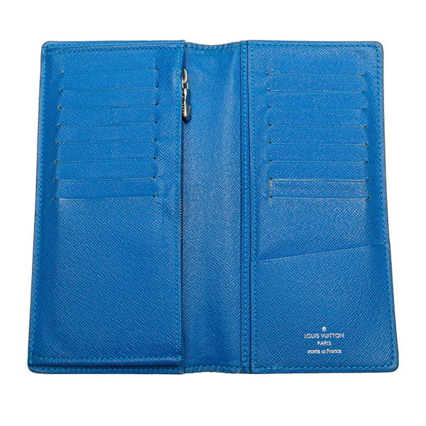 ルイ ヴィトン タイガ ポルトフォイユ ブラザ 長財布 M63300 ノワール ブラック ブルー レザー メンズ LOUIS VUITTON 【中古】