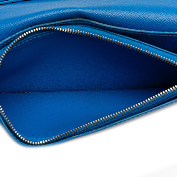 ルイ ヴィトン タイガ ポルトフォイユ ブラザ 長財布 M63300 ノワール ブラック ブルー レザー メンズ LOUIS VUITTON 【中古】