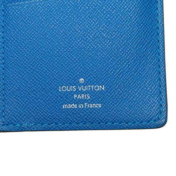 ルイ ヴィトン タイガ ポルトフォイユ ブラザ 長財布 M63300 ノワール ブラック ブルー レザー メンズ LOUIS VUITTON 【中古】