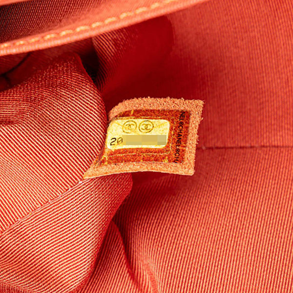 シャネル ココマーク ボーイシャネル25 ショルダーバッグ オレンジ マルチカラー ツイード ラムスキン レディース CHANEL 【中古】