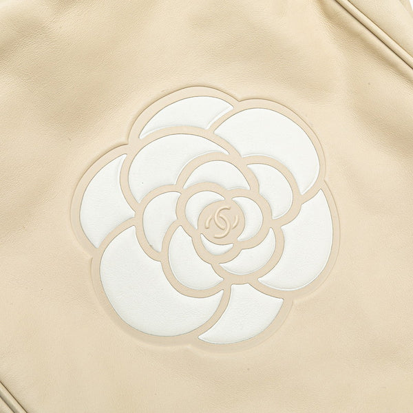 シャネル カメリア ココマーク ハンドバッグ トートバッグ ベージュ レザー レディース CHANEL 【中古】