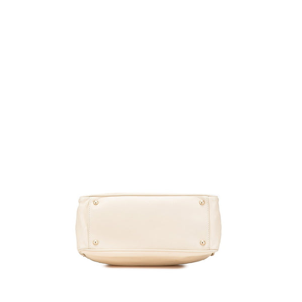 シャネル カメリア ココマーク ハンドバッグ トートバッグ ベージュ レザー レディース CHANEL 【中古】