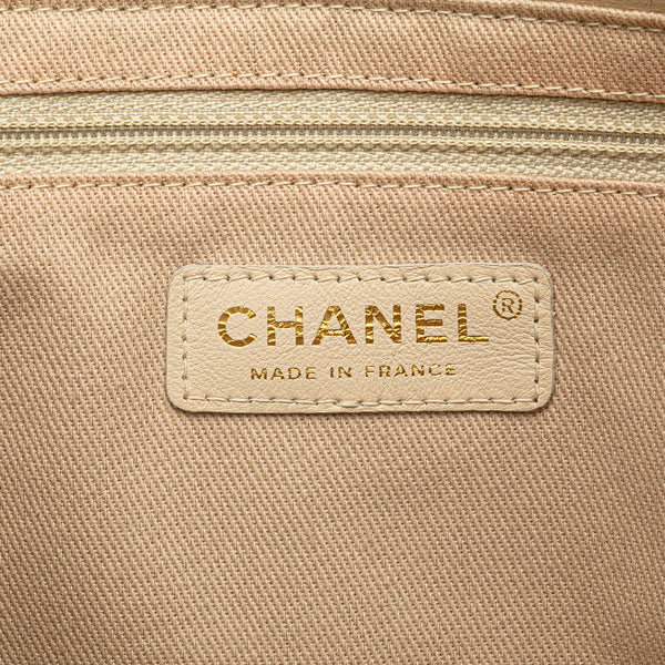 シャネル カメリア ココマーク ハンドバッグ トートバッグ ベージュ レザー レディース CHANEL 【中古】