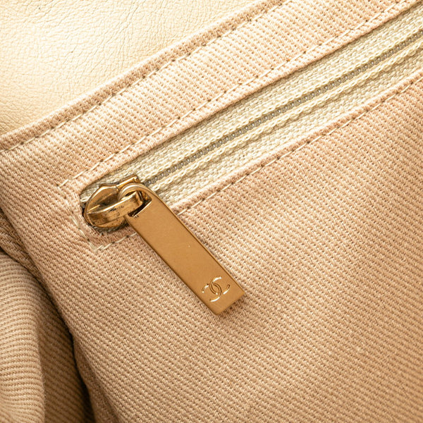 シャネル カメリア ココマーク ハンドバッグ トートバッグ ベージュ レザー レディース CHANEL 【中古】