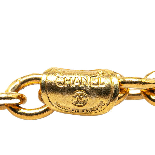 シャネル マトラッセ モチーフ ココマーク ネックレス ロング 3連 ゴールド メッキ レディース CHANEL 【中古】