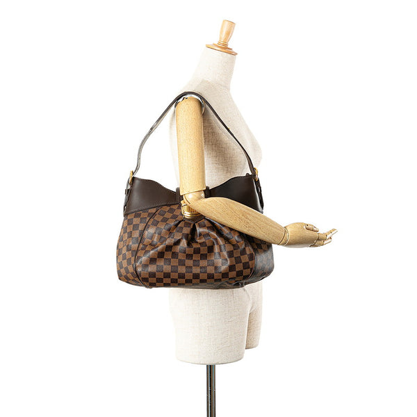 ルイ ヴィトン ダミエ システィナMM ワンショルダーバッグ N41541 ブラウン PVC レザー レディース LOUIS VUITTON 【中古】