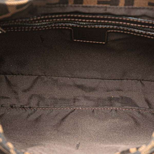 フェンディ ズッカ マンマバケット ワンショルダーバッグ ハンドバッグ ブラウン ブラック キャンバス レザー レディース FENDI 【中古】