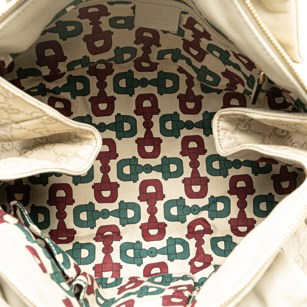 グッチ グッチシマ ヒステリア ハンドバッグ 197020 ベージュ レザー レディース GUCCI 【中古】