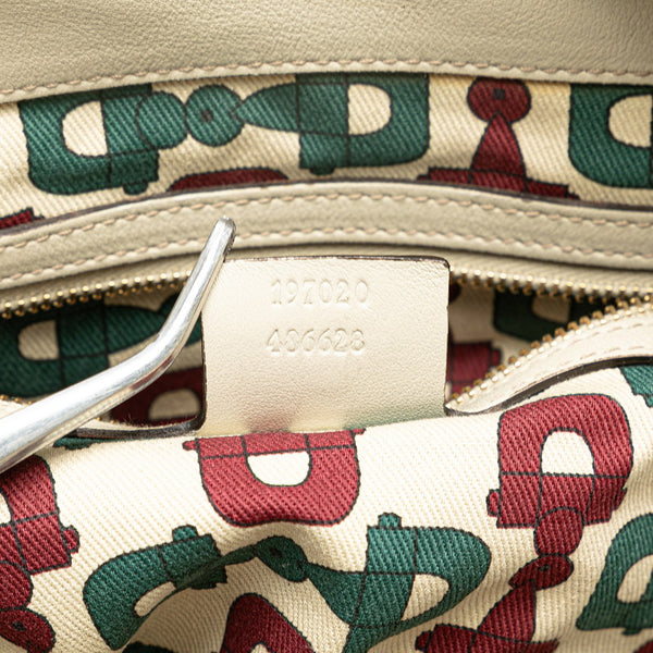 グッチ グッチシマ ヒステリア ハンドバッグ 197020 ベージュ レザー レディース GUCCI 【中古】