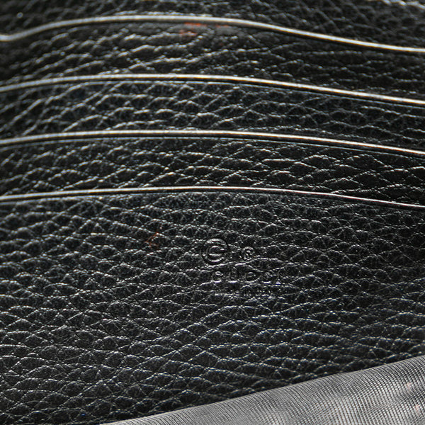 グッチ インターロッキングG チェーンウォレット ショルダーバッグ 510314 ネイビー レザー レディース GUCCI 【中古】