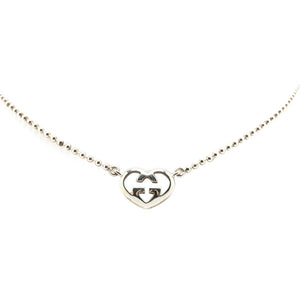 グッチ インターロッキングG ハートモチーフ ネックレス SV925 シルバー レディース GUCCI 【中古】
