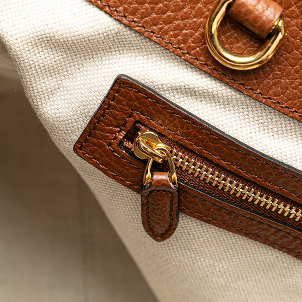 グッチ GGデニム ジャッキー 1961 ハンドバッグ ショルダーバッグ 2WAY 649016 ブルー ブラウン デニム レザー レディース GUCCI 【中古】