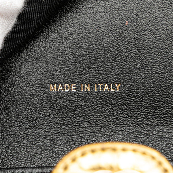 シャネル ココマーク クロコ型押し 二つ折り財布 フラップウォレット ゴールド レザー レディース CHANEL 【中古】